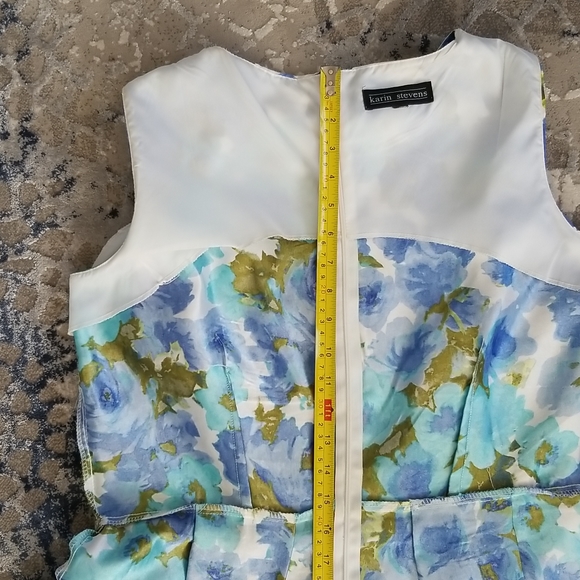 Karin Stevens blue floral dress.  Size 12 - Picture 6 of 7